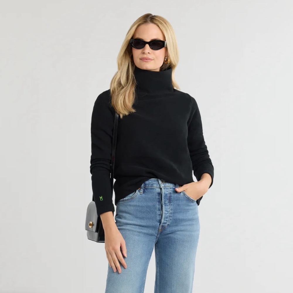 Dudley Stephens Fleece Greenpoint Turtleneck Pullover High Neck Black Medium
